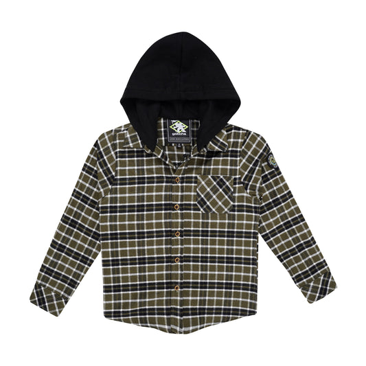 Kids Checked hooded shirt