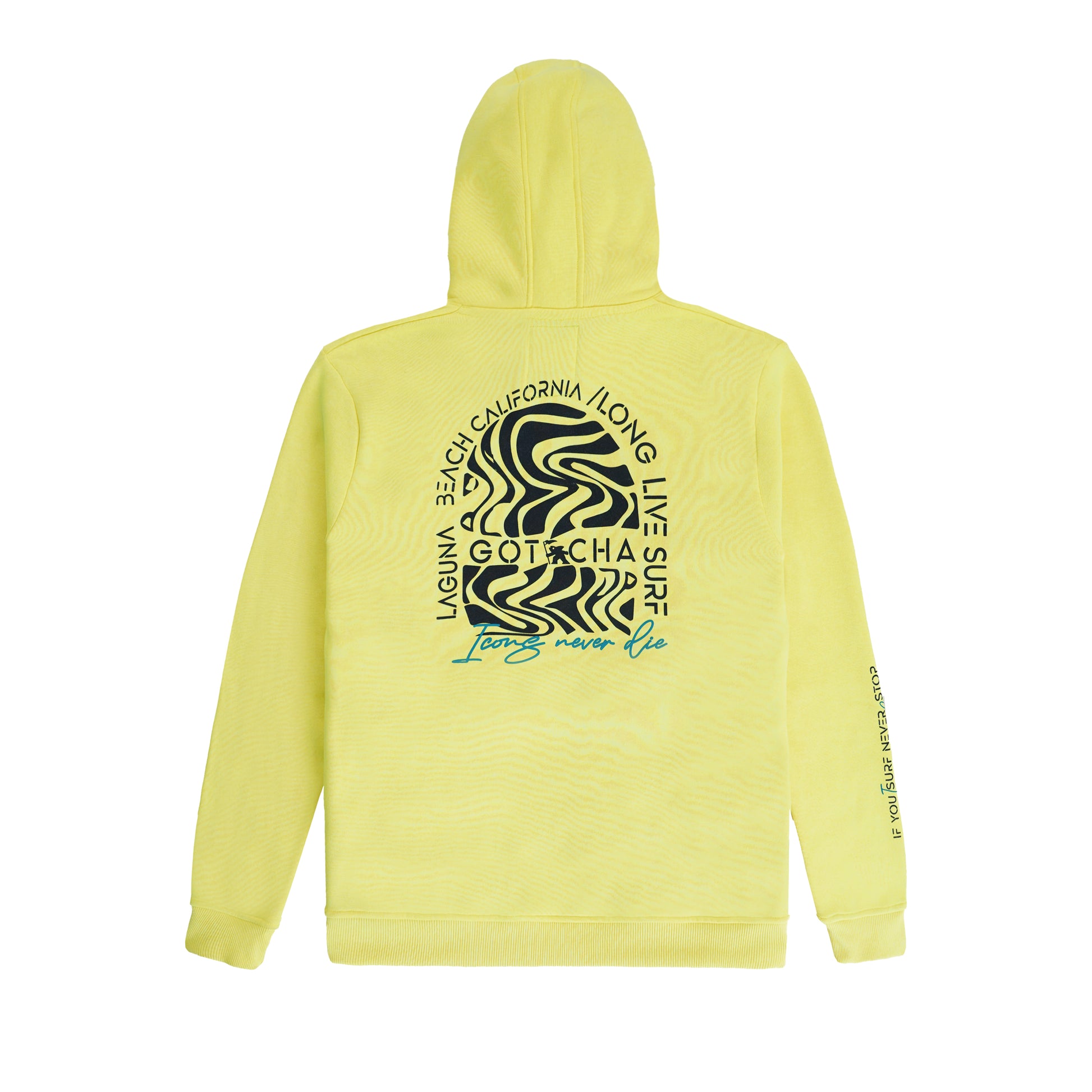Gotcha branded yellow hoodie for men