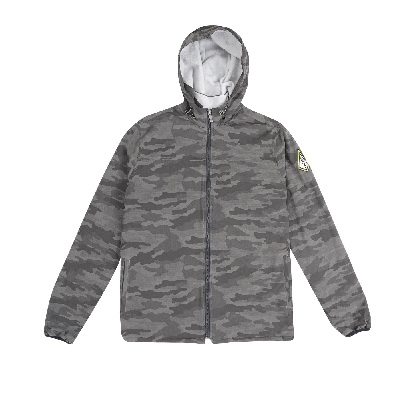 Buy Camouflage gray lined hooded jacket in dubai