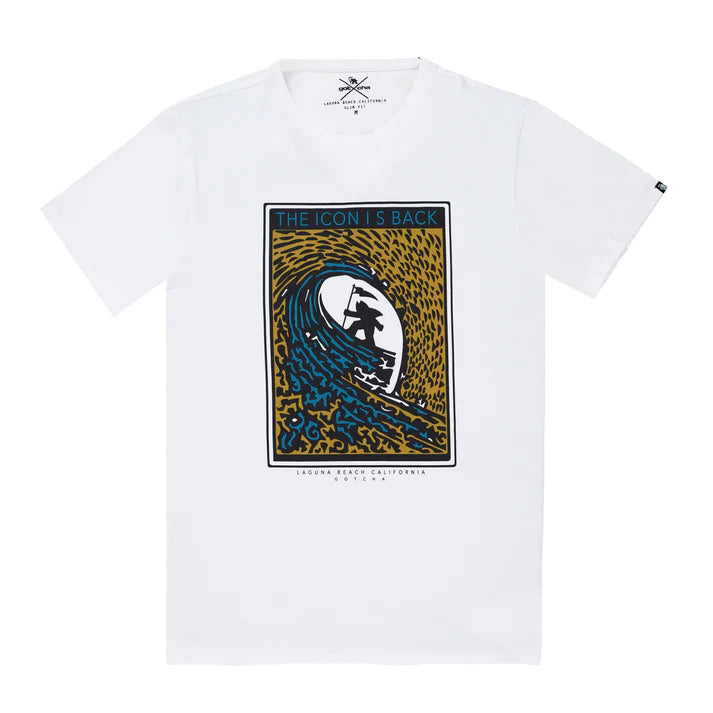 White surfing T-shirt for man